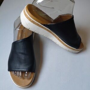 Adrienne Vittadini Provence Sandal Black 9 Slipper Slip On Slide Wedge